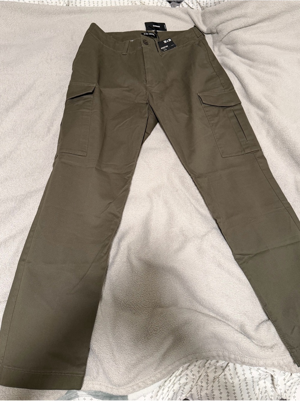Express Olive Green Cargo Pants with Utility Pockets